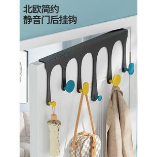 壁挂收纳门后挂钩挂衣架免打孔卧室门上衣服收纳创意加长门背式置