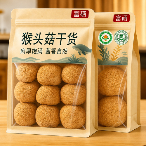 东北长白山精选非野生猴头菇干货官方旗舰店500g可打粉新鲜早餐