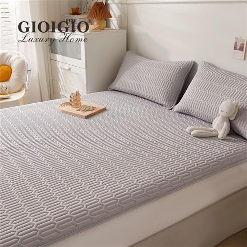 家纺天然乳胶软凉席单双人床垫冰丝夏凉空调席床上用品三件套纯色