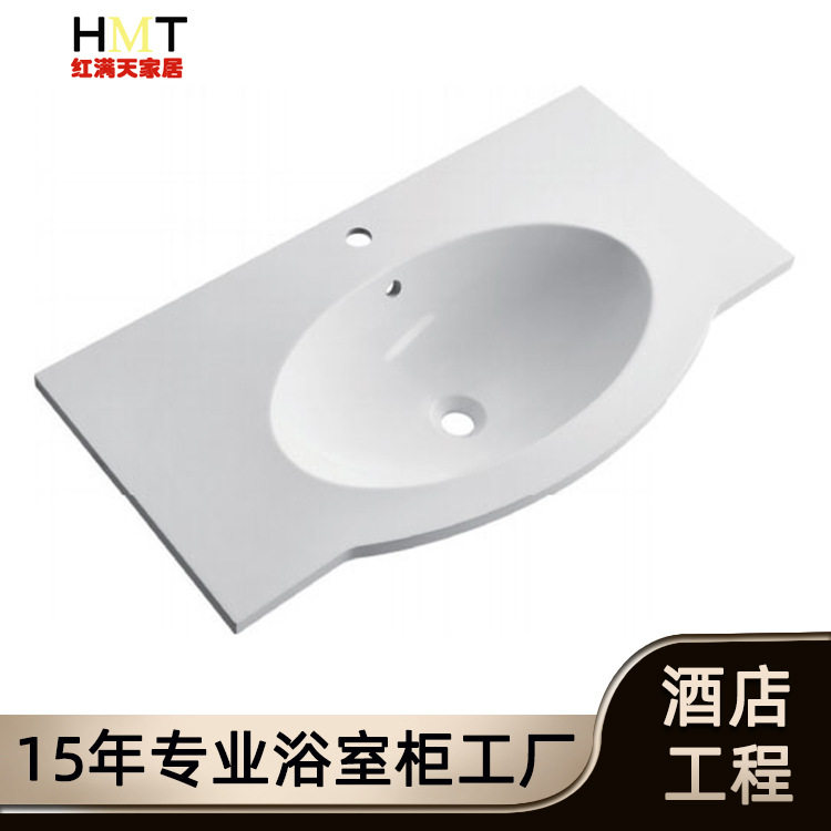 轻奢人造石台盆一体成型易清洁