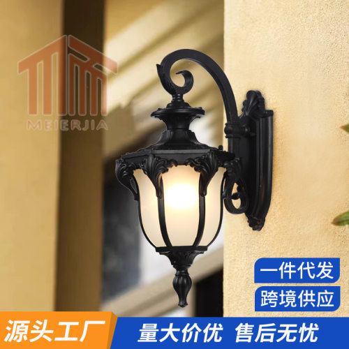 欧式壁灯厂家批发led户外防雨墙壁灯别墅花园小区户外装饰复古壁