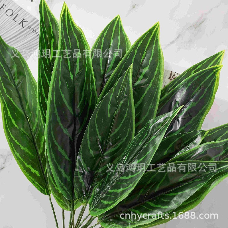 3件人造玉兰叶绿色植物墙背景装饰家庭花园办公室婚礼室内外装饰