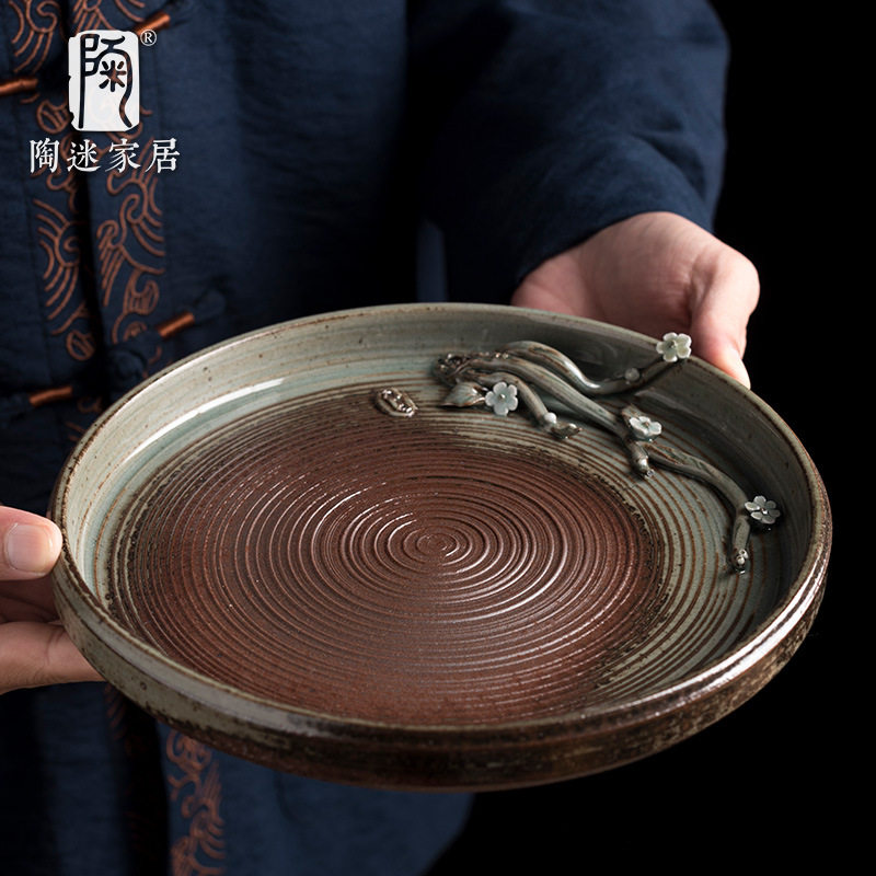 陶迷清水柴烧复古窑变隔热壶承
