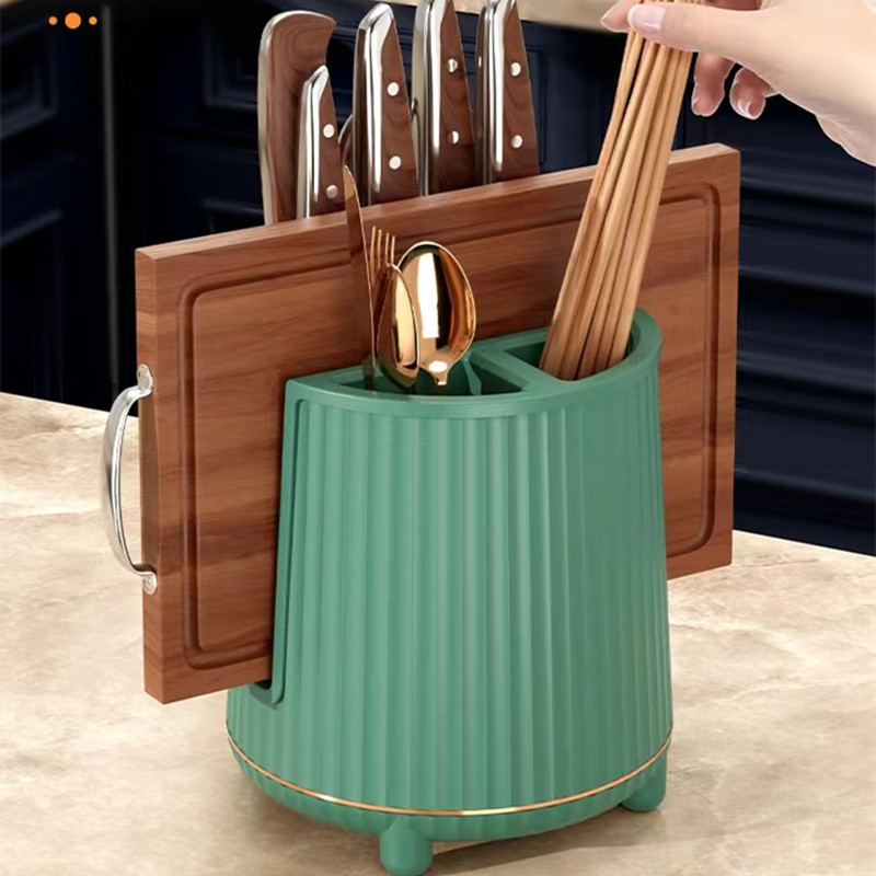 旋转刀架2023新款置物架多功能厨房筷子筒刀架套装一体菜板架筷笼
