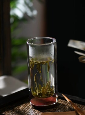 天久璃匠高端玻璃泡赏绿茶双层杯保温会议室会客办公杯个人木璃具