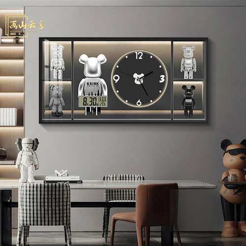 潮流电表箱装饰画2024新款遮挡配电箱钟表万年历开关电闸餐厅挂画