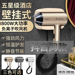 创点电吹风酒店护发负离子大功率家用速干壁挂免打孔吹风筒吹风机