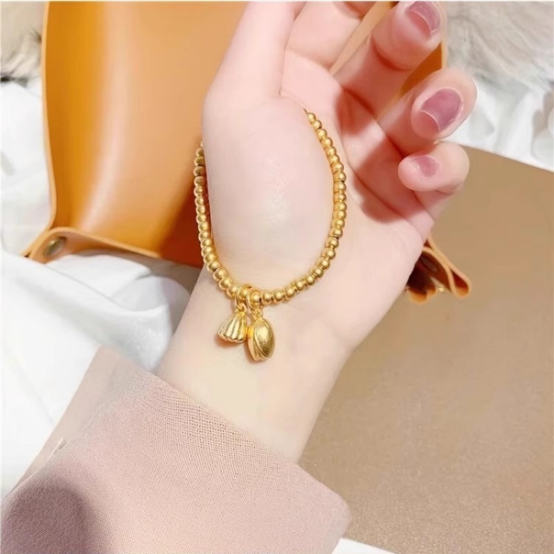 新款18K金两世欢莲蓬手链女