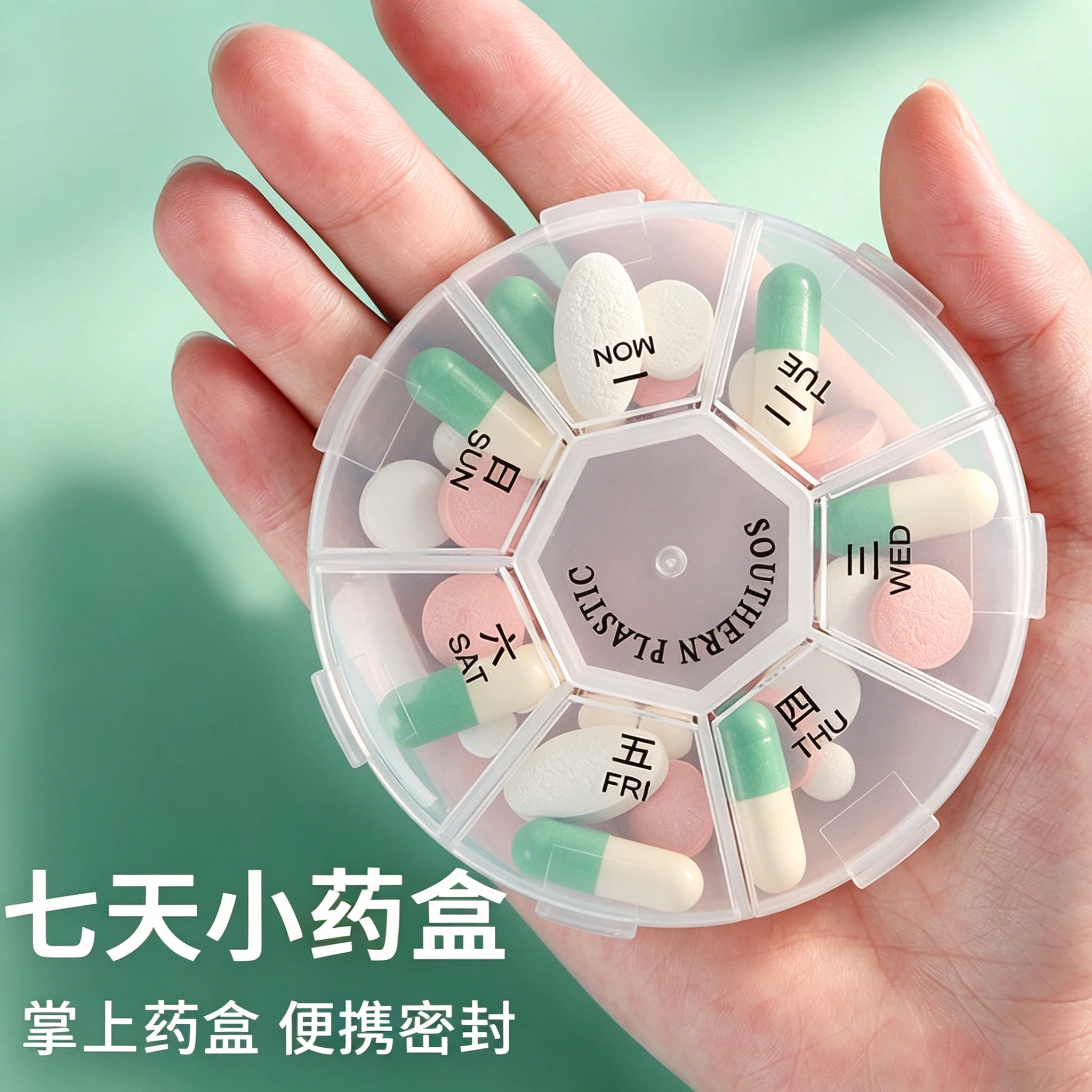 药品分装盒食品级便携旅行分装盒图片
