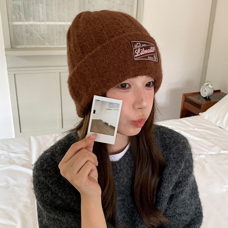 韩版针织毛线帽女秋冬百搭保暖贴帽子