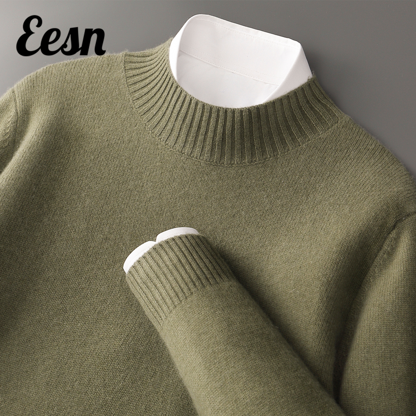 轻奢圆领加厚羊绒衫男打底衫上衣