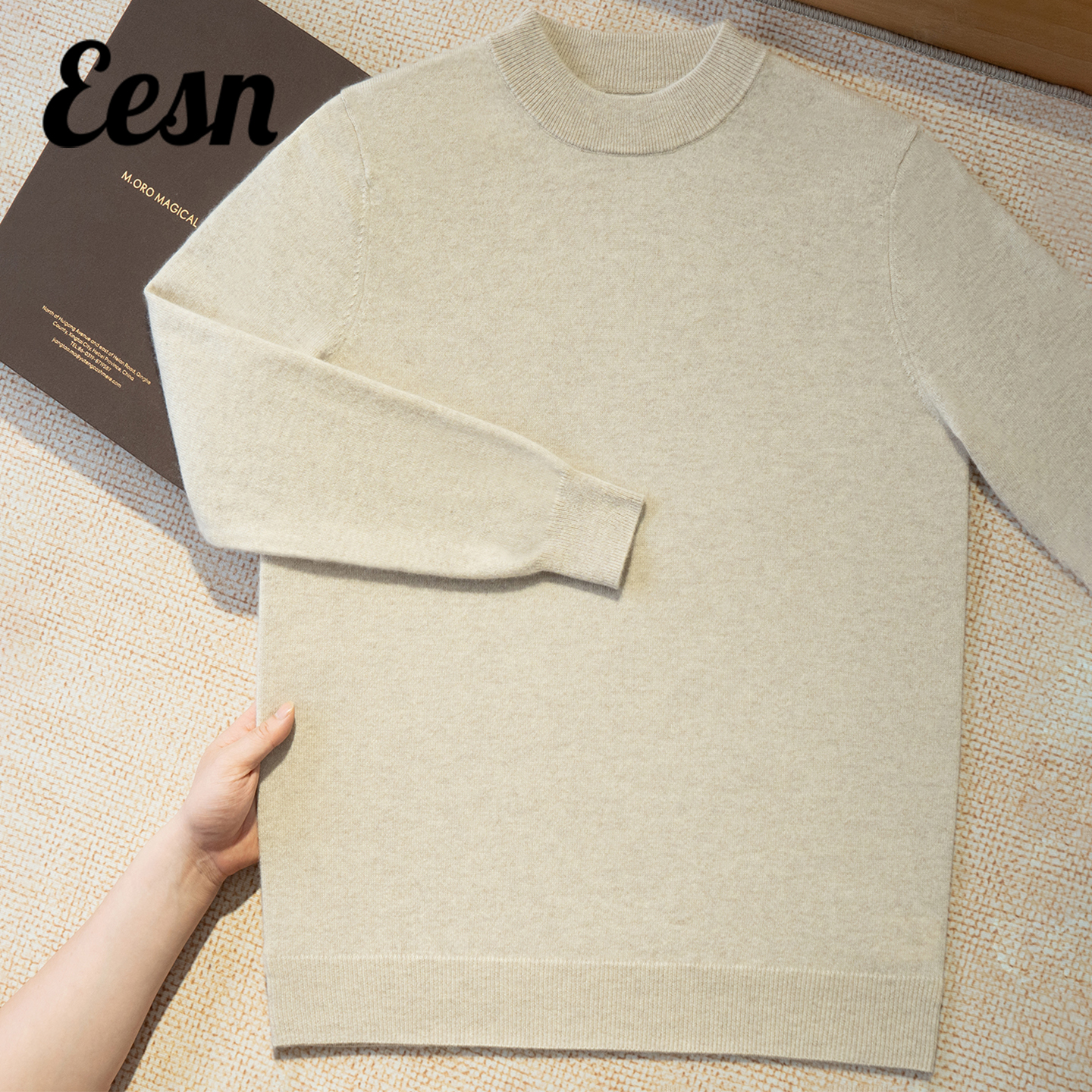 经典纯色针织100%山羊绒衫毛衣男