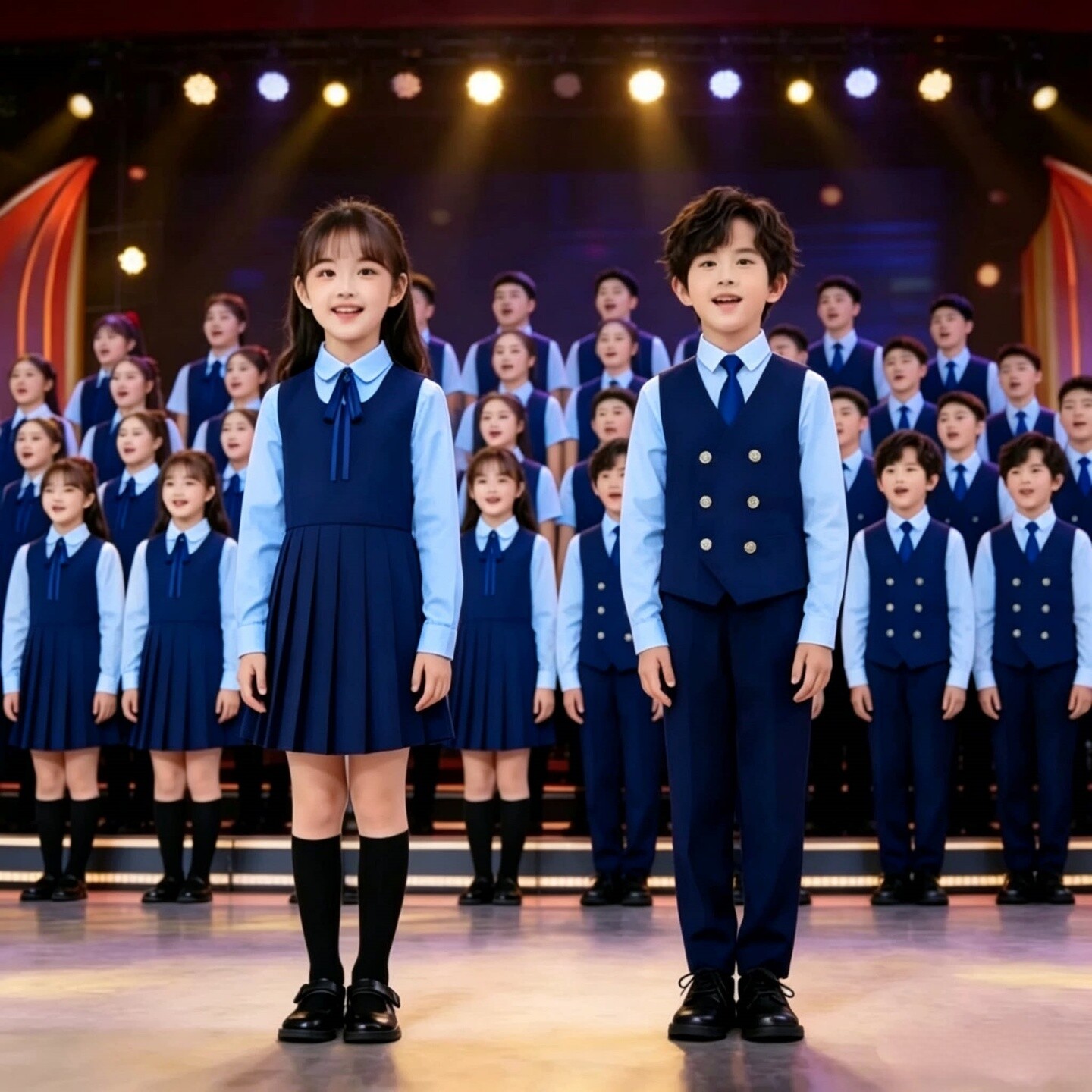 小学生朗诵演讲舞台演出服