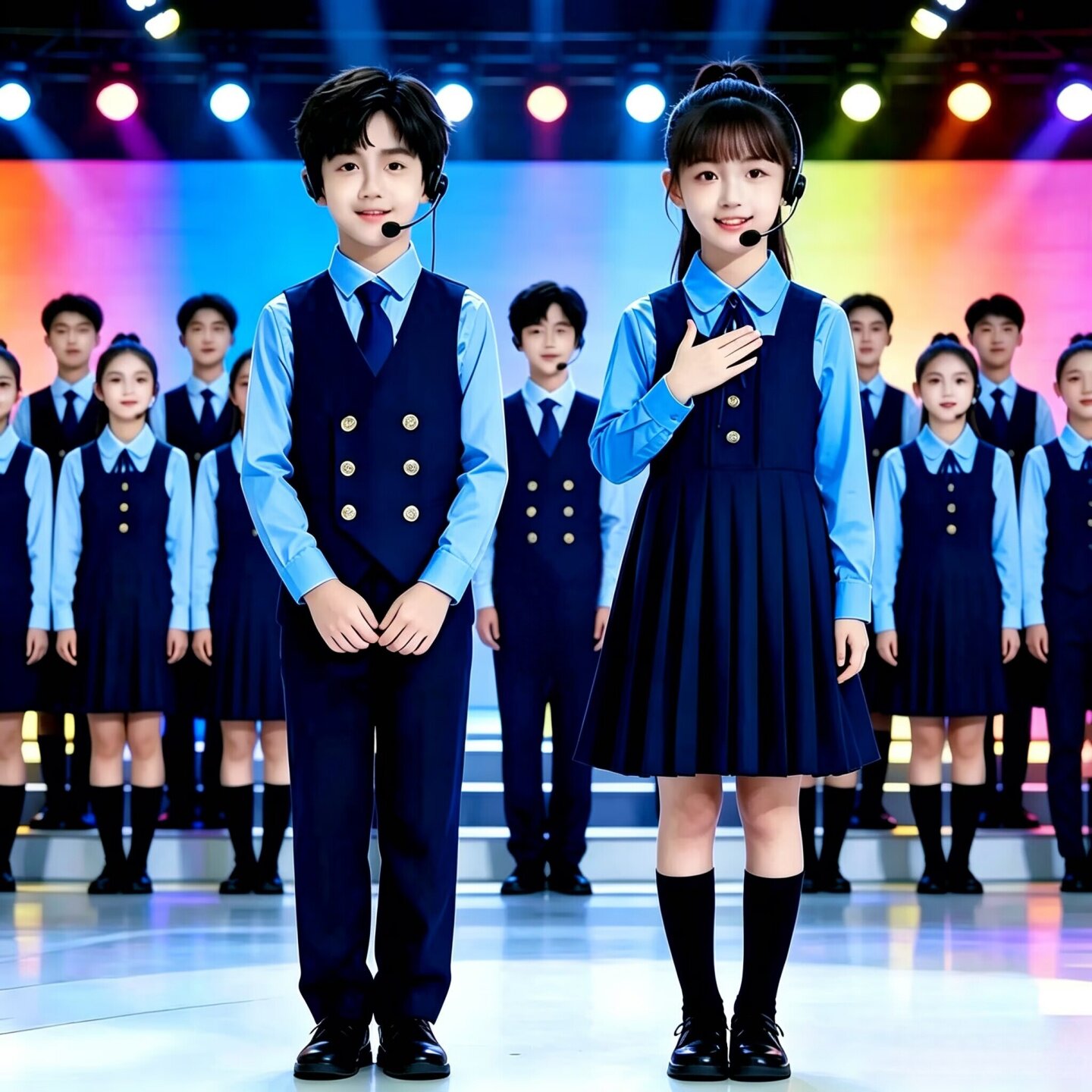 中小学生口才朗诵合唱比赛服套装