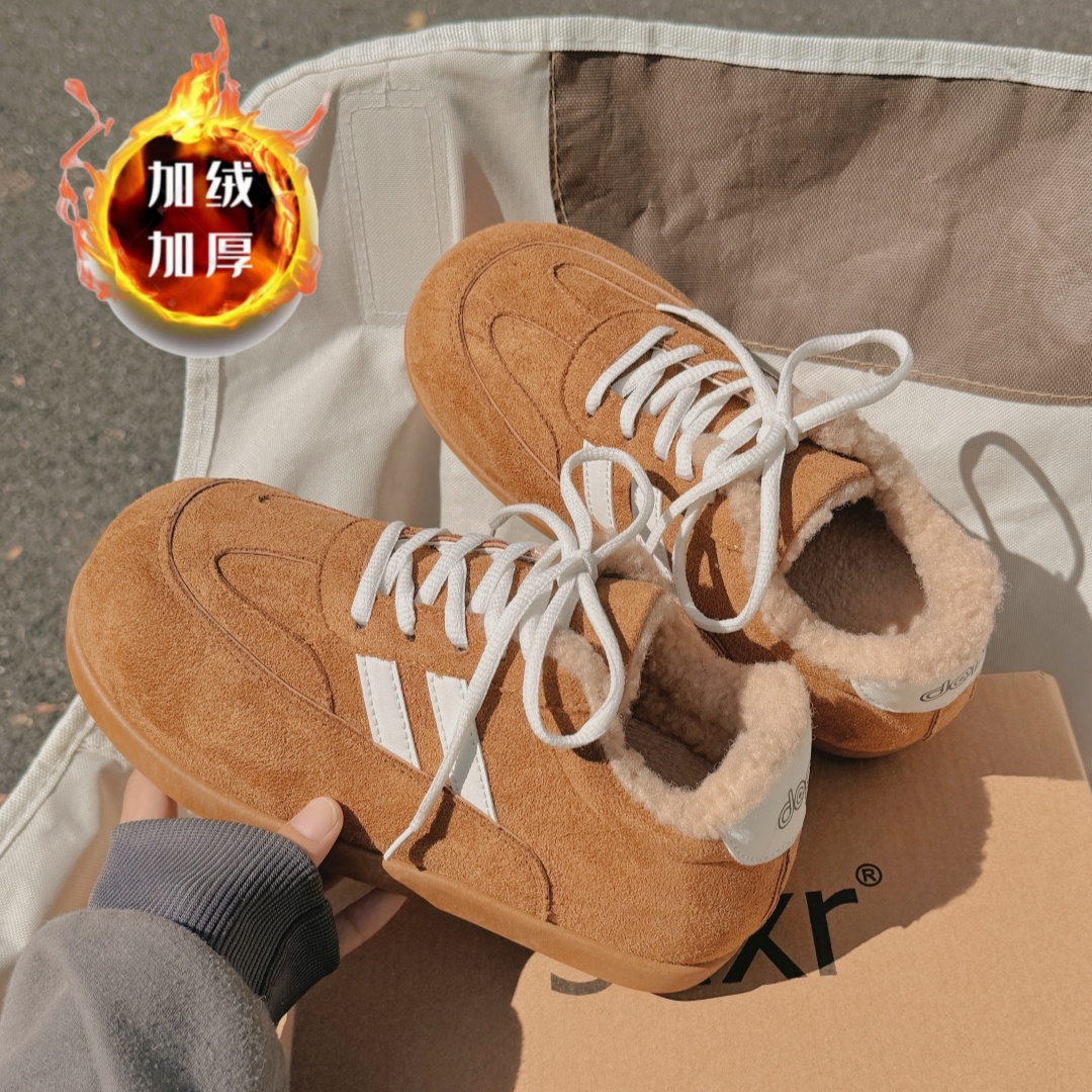 美拉德加绒德训鞋女保暖棉鞋