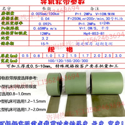 机床导轨耐磨软带数控车床导轨贴塑带磨床铣床加工中心耐磨片胶条