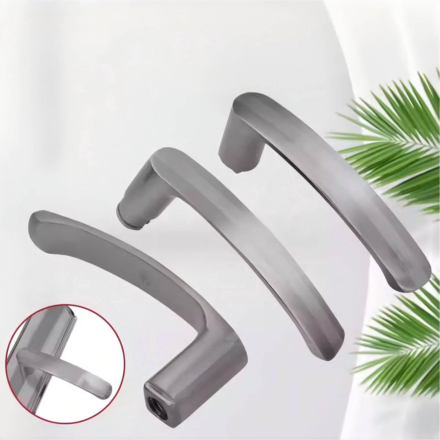 门把手手柄防盗门锁通用型拉手黑色加厚铝合金把柄入户门门柄配件