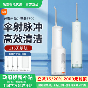 水牙线洗牙器 小米米家电动冲牙器F300口腔洁牙齿牙缝家用便携式