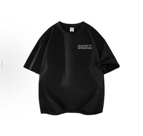 Crayon Shinchan蜡笔小新 卡通logo小标字母印花短袖T恤 男女同款