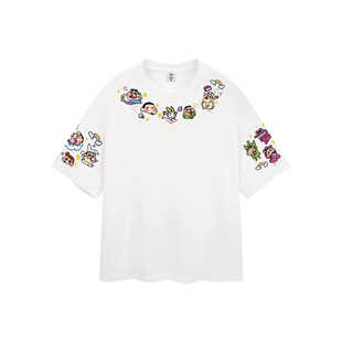 Crayon Shinchan蜡笔小新 美式复古卡通印花短袖T恤 男女同款