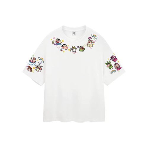 Crayon Shinchan蜡笔小新 美式复古卡通印花短袖T恤 男女同款