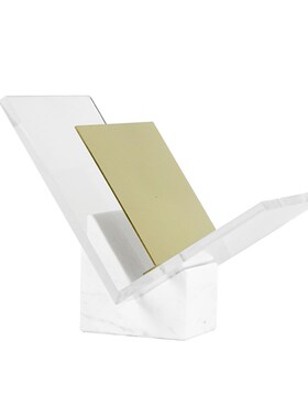 大理石底座金属亚克力书架工艺品北E欧轻奢创意家居软装饰品小摆