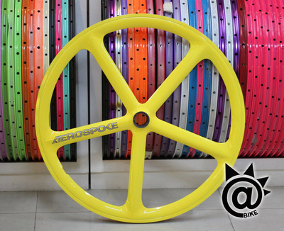 @BIKE FIXED GEAR 美国 AEROFSPOKE 700C 五刀 黄 特价