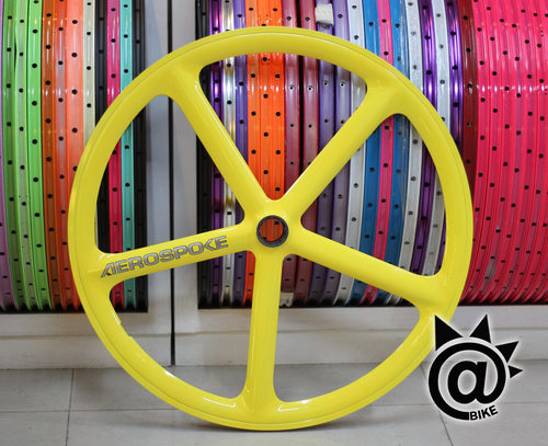 @BIKE FIXED GEAR 美国 AEROFSPOKE 700C 五刀 黄 特价