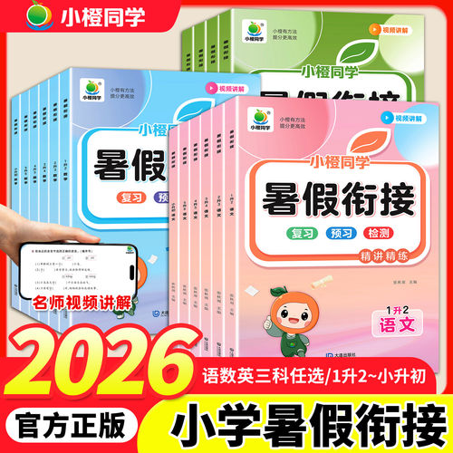 2026新版小学暑假衔接语文数学英语专项强化训练同步练习册一升二升三升四升五升六升初中小学生暑假作业预复习基础知识提前学
