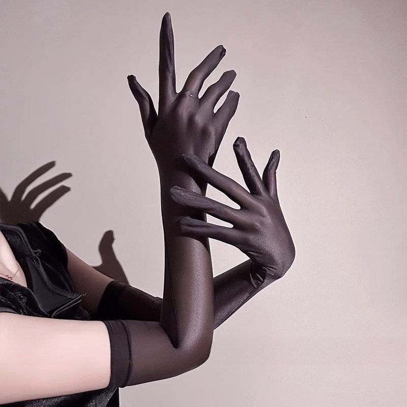 马油丝袜手套丝滑油光五指丝袜手套新娘情侣女士手套飞机手冲袜打