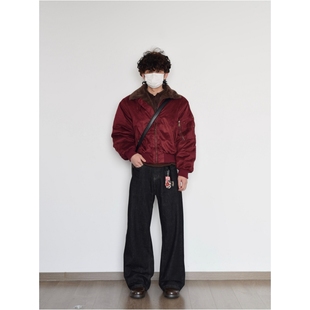 短款 美式 HFB冬季 飞行夹克加厚棉服棉衣男BM348 小个子特制衣长