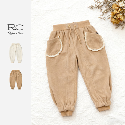 RyleeCru官方正品儿童裤子秋冬加厚冬季外穿女孩休闲裤25冬2上新