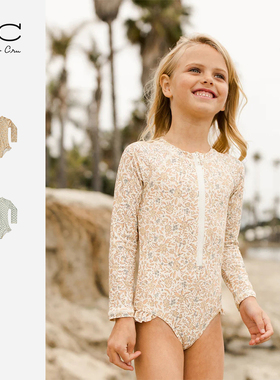 RyleeCru官方正品儿童泳衣女童连体泳衣女孩游泳装玩水温泉泡汤