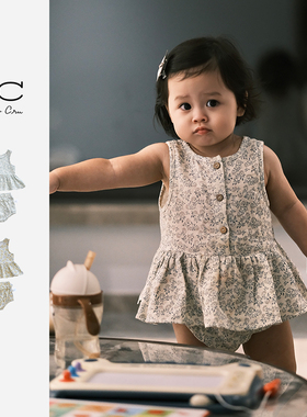 Ryleecru童装宝宝女童印花背心套装线上独家婴幼童碎花春夏套装
