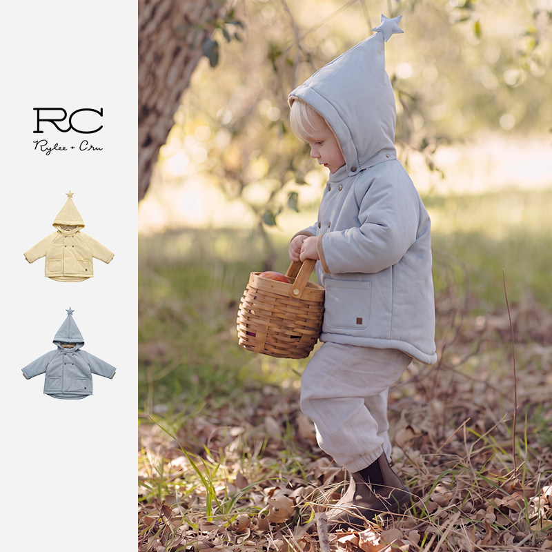 RC童装新品精灵帽棉服外套