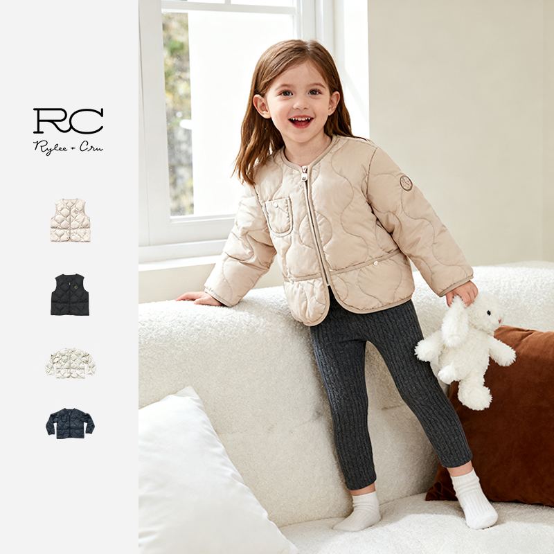 RyleeCru男女孩轻薄羽绒服羽绒马甲男女童内胆款鸭绒秋冬新款