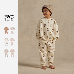 RyleeCru儿童休闲运动卫衣卫裤RC男女童套装圆领春秋款多色