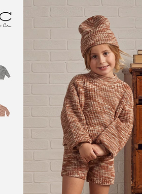 RyleeCru童装针织套头毛衣RC男女童圆领套头毛衣秋冬长袖