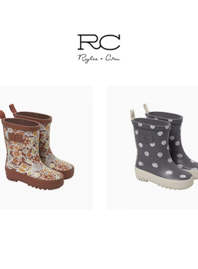Rylee Cru儿童雨鞋女小童儿童英伦风鞋子RC童装雨靴