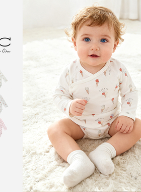 Ryleecru婴儿包屁衣纯棉男女宝宝长袖连体衣新生儿25新款