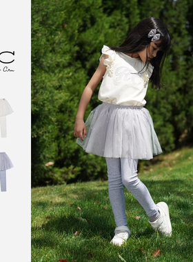 RyleeCru商场同款rc女童网纱裙打底裤春夏款女宝女孩裤子打底裤裙