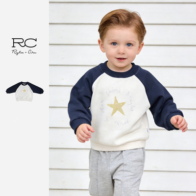 RyleeCru童装官方正品男孩潮流拼色卫衣男宝卫衣上衣26春2新品