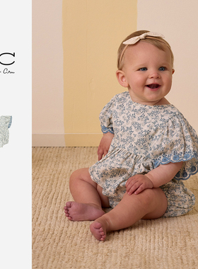 RyleeCru童装商场同款RC童装女童小碎花婴幼儿哈衣体衣包屁衣纯棉