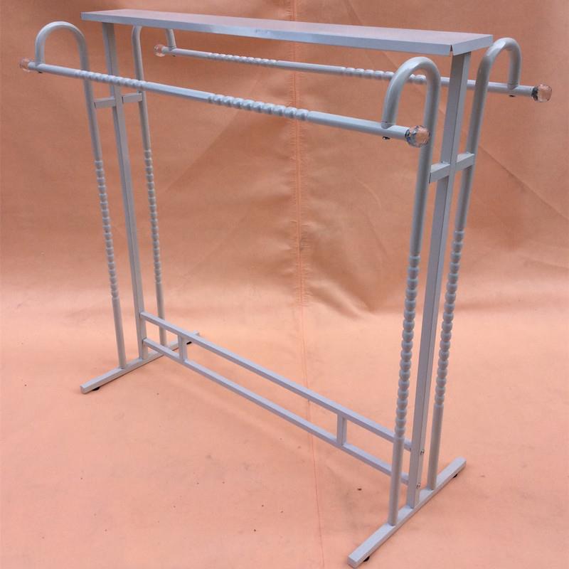 铁艺服装店展示架落地式挂衣架童装货架双杆侧挂衣服架子中岛架