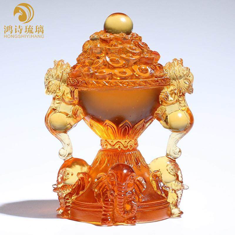 大象上拱财琉璃摆件象葫芦客厅家居摆设装饰品工艺品创意装饰