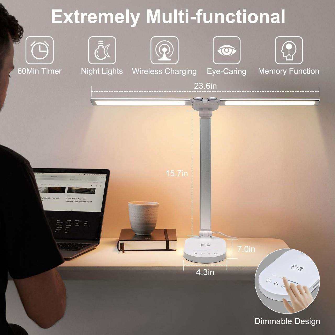 双头钢琴灯学生护眼练琴乐器床头桌面学习阅读充电无线充台灯