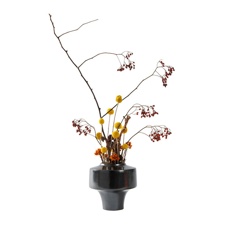 新中式仿真花艺枯枝干花佛塔套装样板间餐厅装饰品摆件