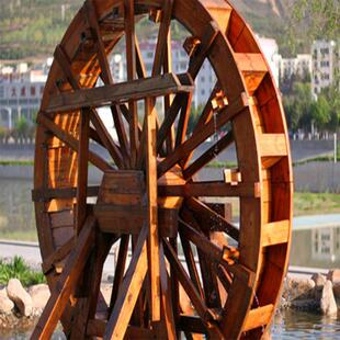 无穷大直销户外不锈钢防腐木实木户外幼儿园脚踩复古景观水车
