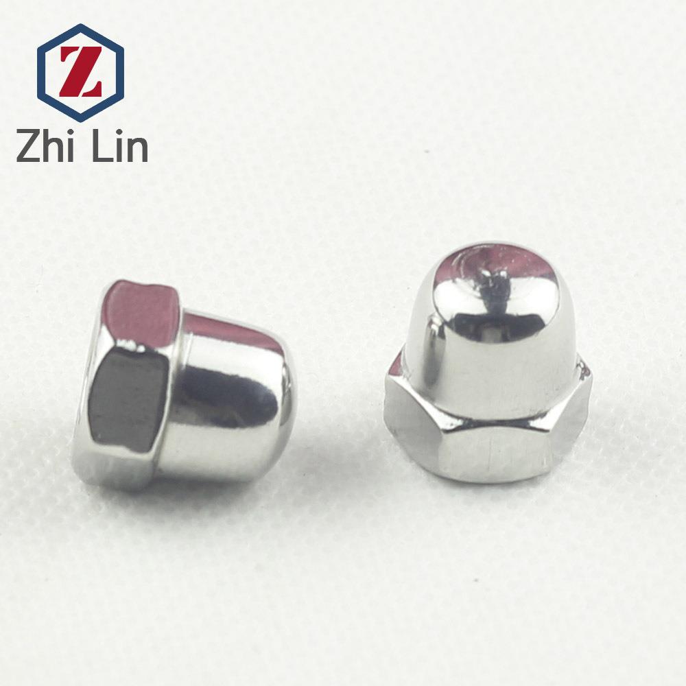 不锈钢201盖型螺母带盖外六角螺帽DIN1587直销