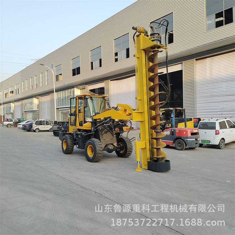 液压动力头铲车打桩机轮式地基打桩机四驱长螺旋铲车钻孔机
